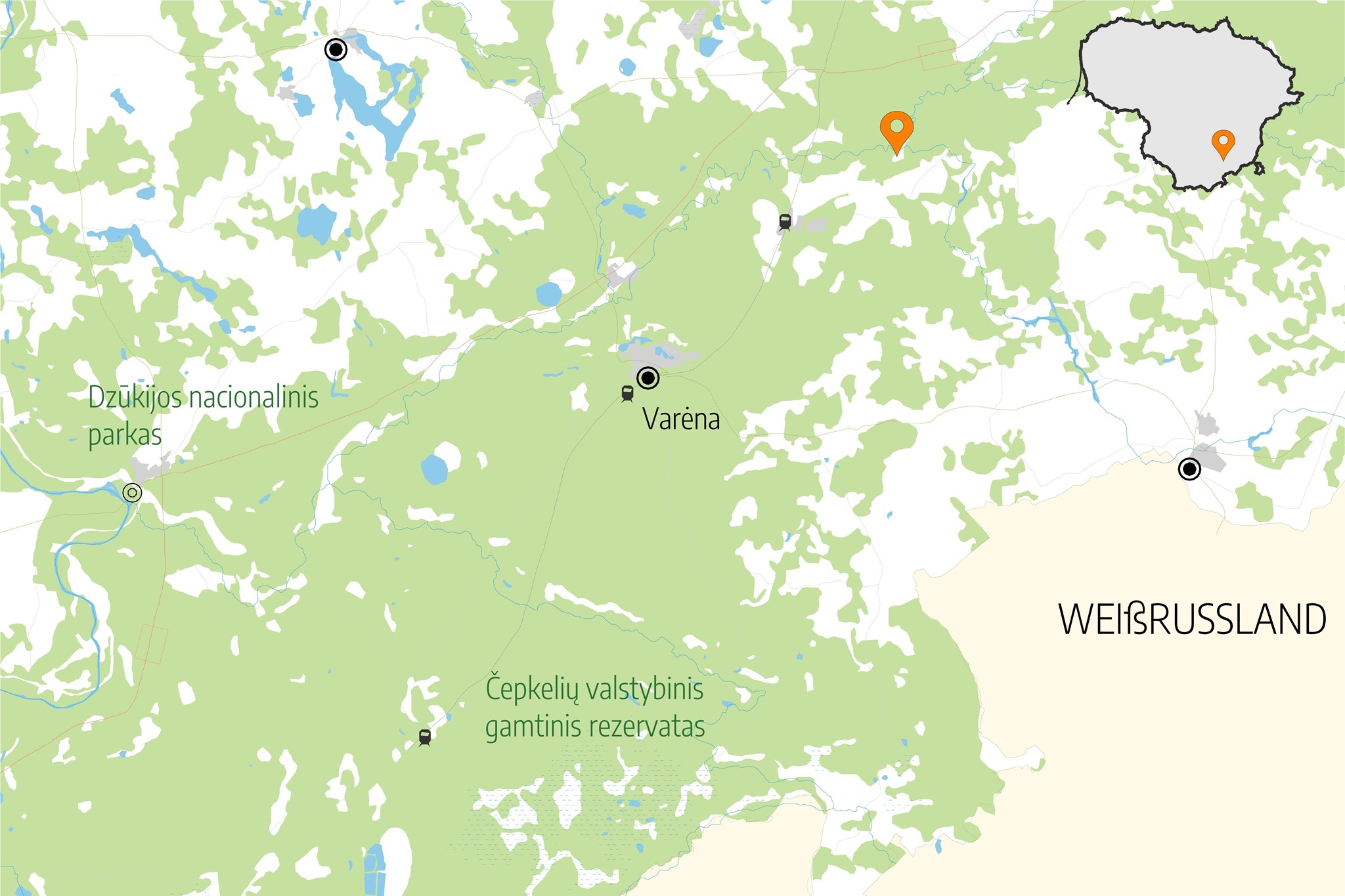 Karte Litauen Varena