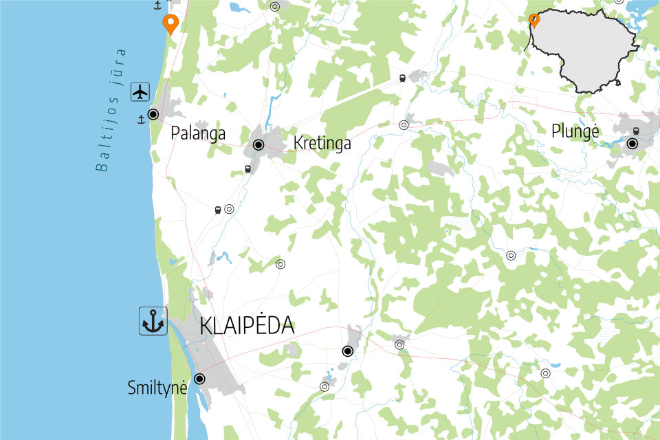 Litauen Karte Rajongemeinde Palanga