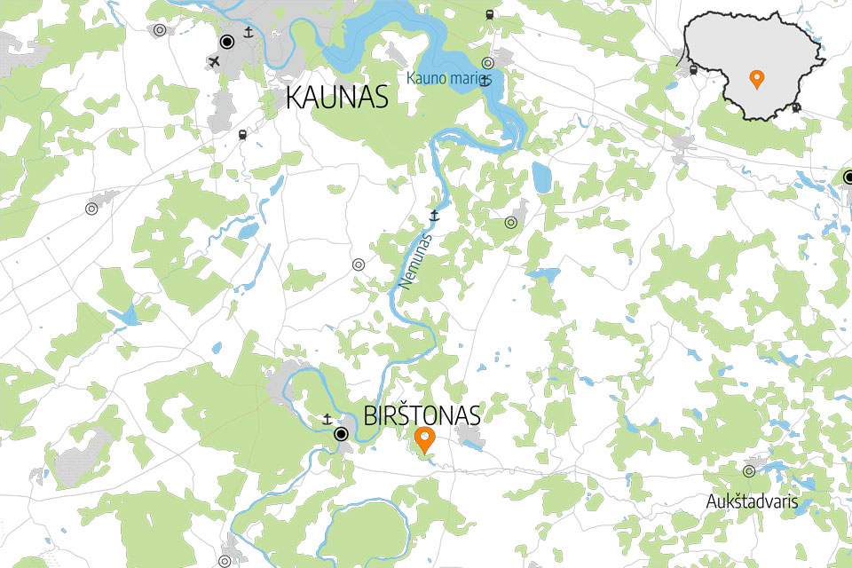 Litauen Karte Rajongemeinde Birstonas