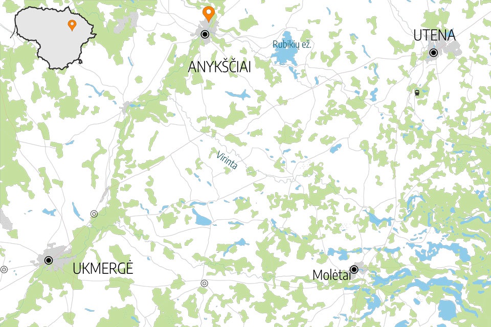 Karte Litauen Anyksciai