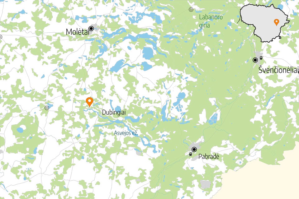 Litauen Rajongemeinde Moletai Karte