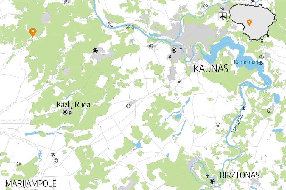 Litauen Karte Rajongemeinde Kazlu Ruda