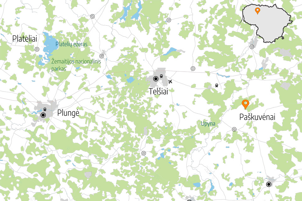 Litauen Karte Rajongemeinde Telsiai